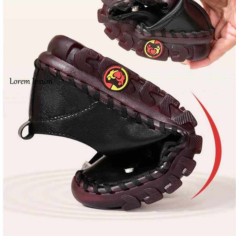 Comfortable Orthopedic Shoes For Women Loafers Cushion Ballet Flats Women\'s Moccasins Ladies Leather Driving Shoes Large Size 42