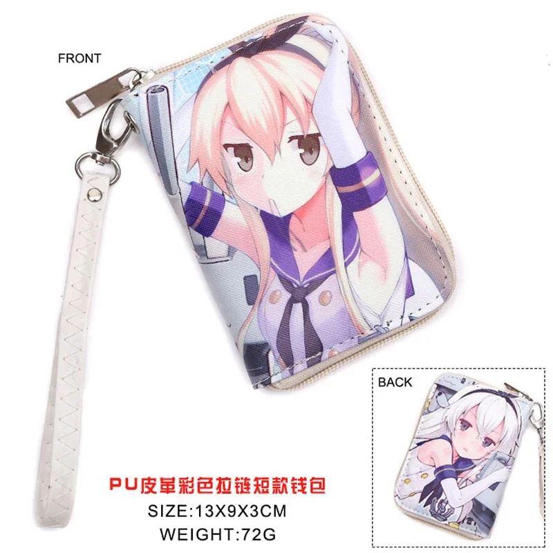 Games Kantai Collection Shimakaze PU Short Men's Wallets Cartoon Women Purse