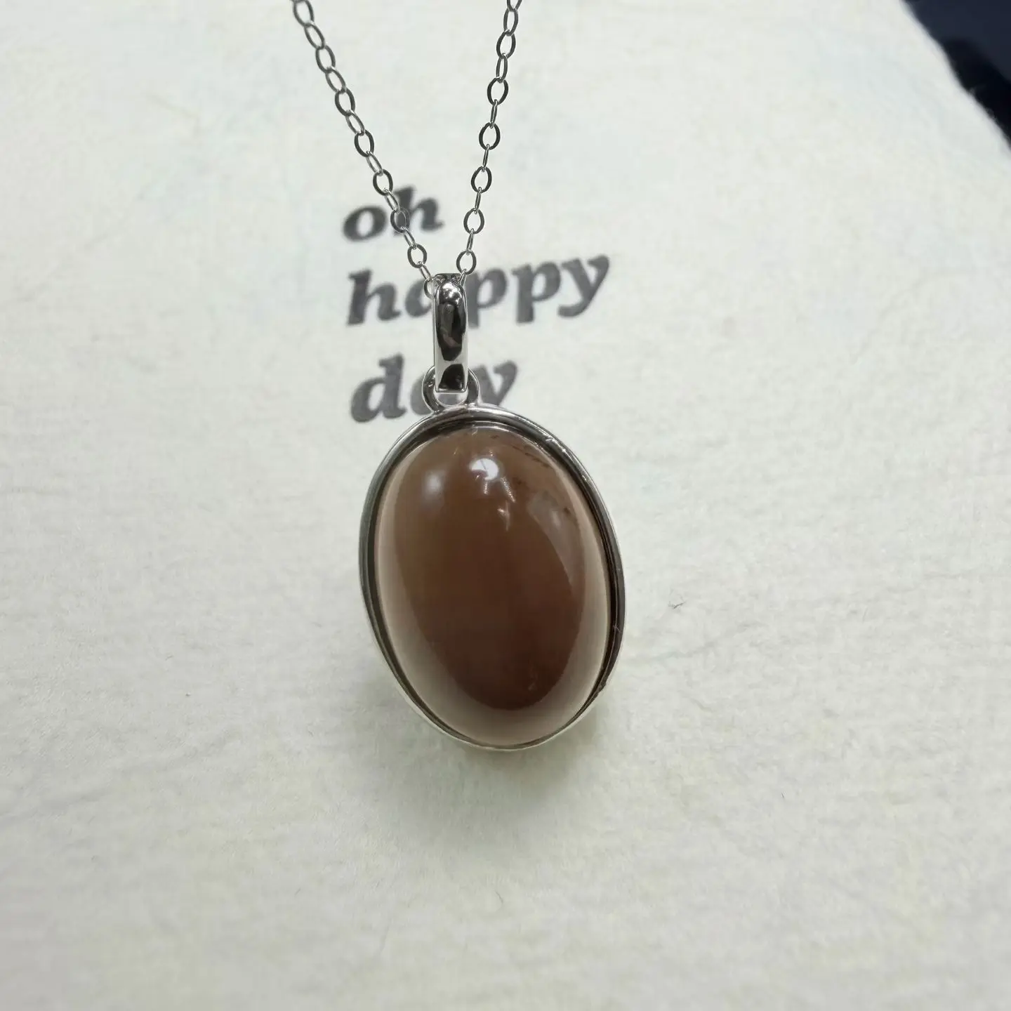 1Pc Fengbaowu Natural Smoky Quartz Oval Cabochon Pendant 13x18MM Reiki Healing Stone Jewelry Gift For Women Men