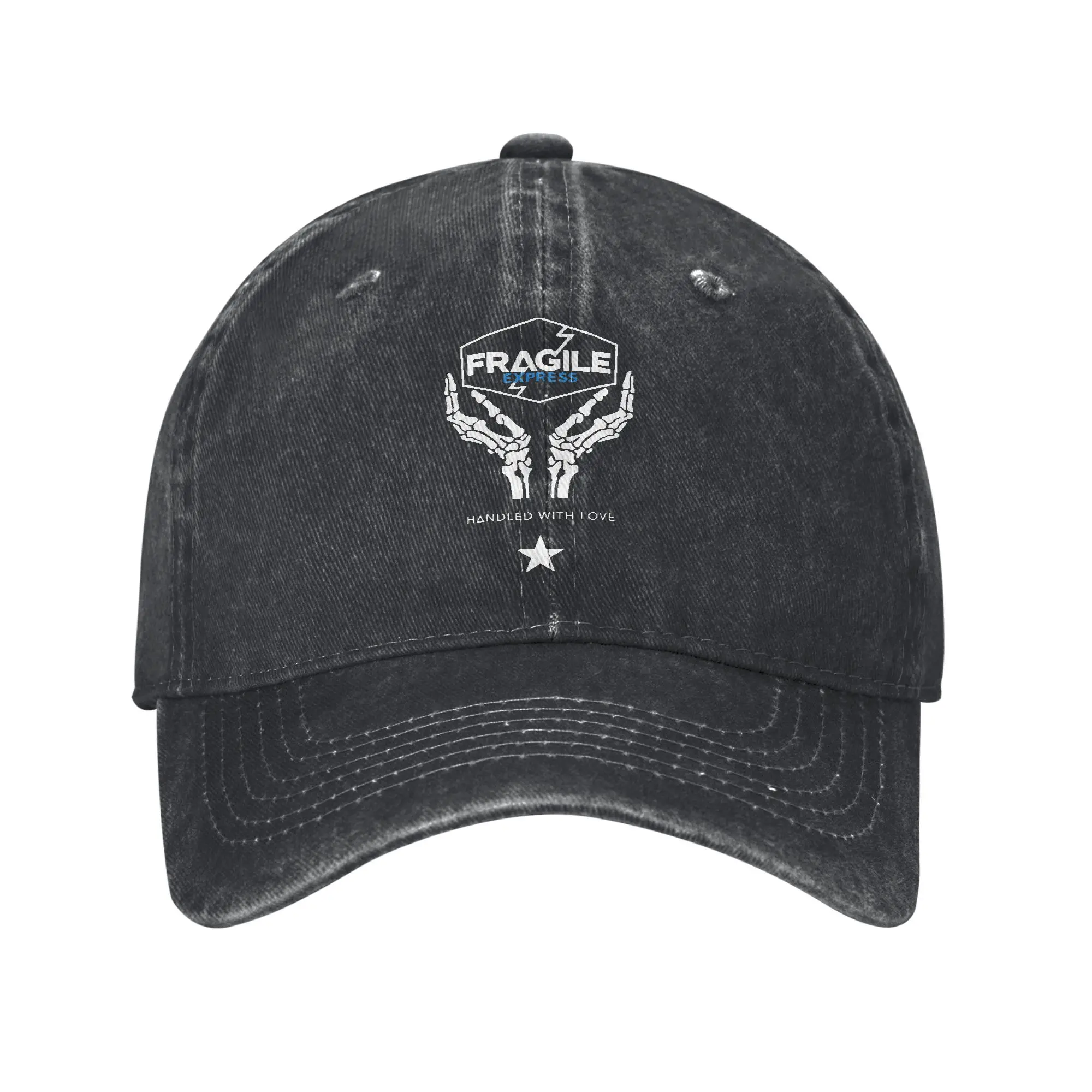

Death Stranding Fragile Express Baseball Cap Kojima Productions Distressed Washed Hats Cap Adjustable Fit Snapback Cap