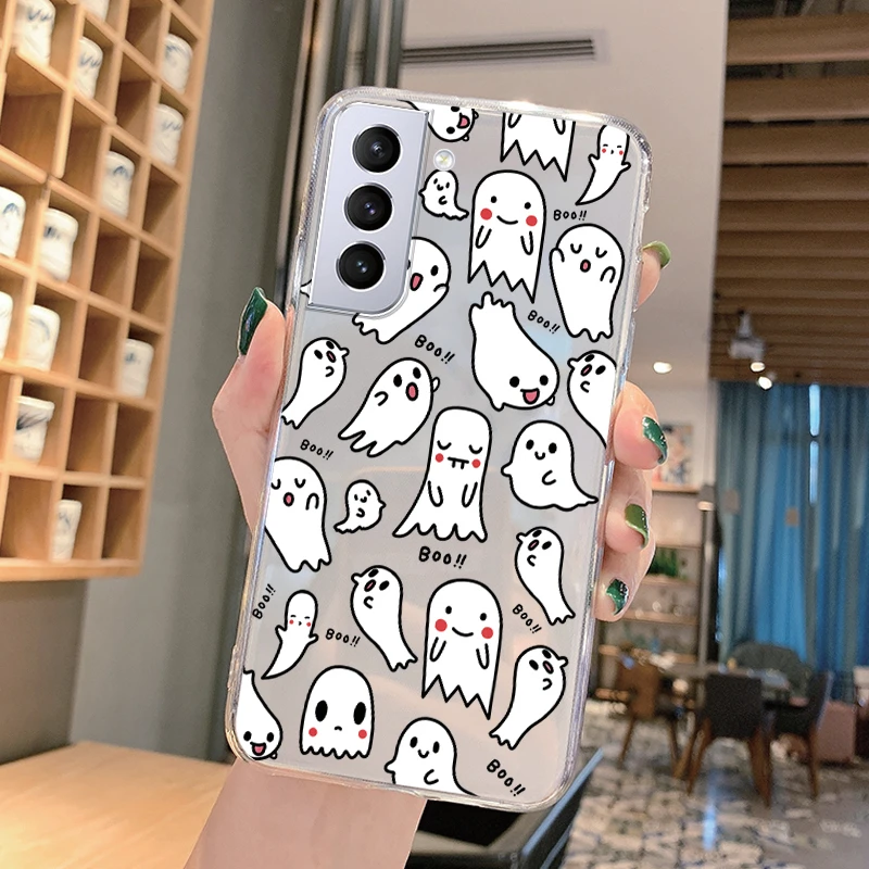 Fundas For Samsung Galaxy S21 5G S 21 Plus S21 FE Back Cover Transparent Soft Silicone Cute Cartoon Flower Coque For Samsung S21