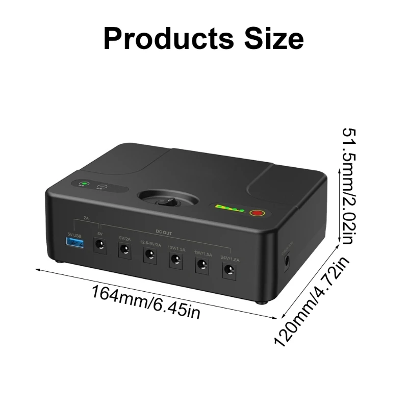 Emergencys Power Sources UPS Uninterruptible Power Supply USB 5V2A Output Port for Reliability Modem/Routers