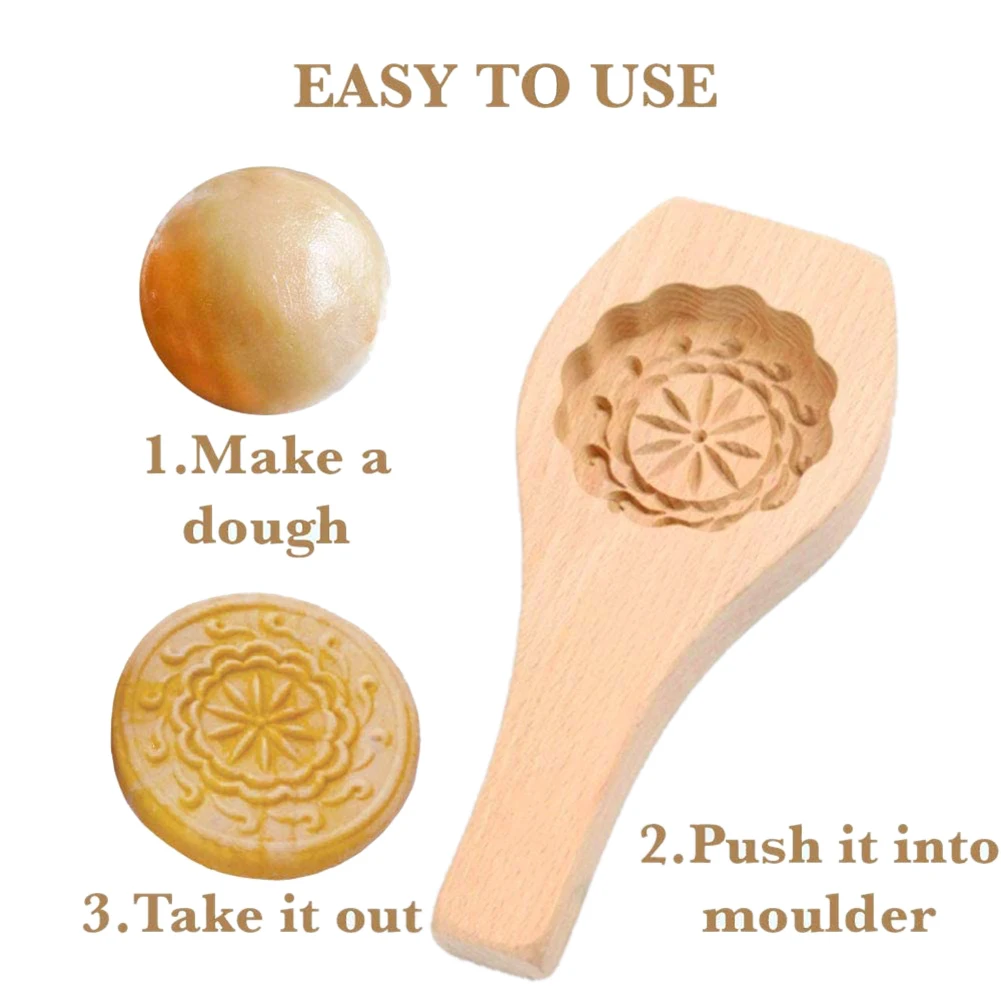 Wooden Moon Cake Mold Pastry Mold Baking Tool for Making Mung Bean Cake Mold Chocolate Mold Cake Decors