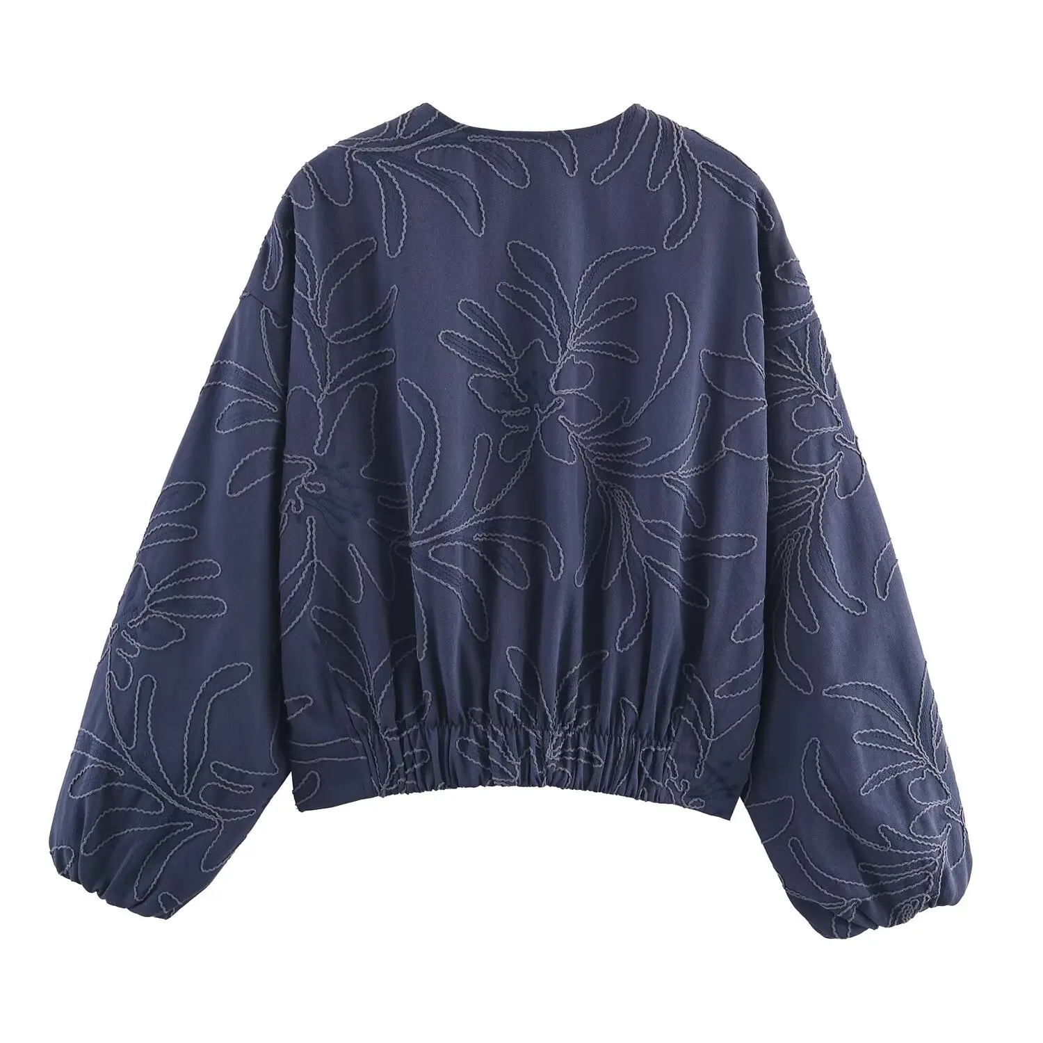 

JNLEAOG модная вышитая верхняя одежда из джета для женщин, осенняя новинка, повседневная свободная посадка из полиэстера, длинная молния све