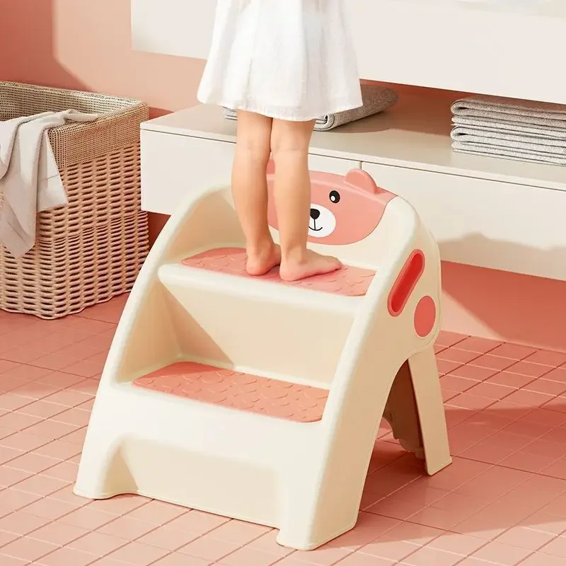 Tabouret de toilette portable pliable pour enfants, anti-alde, pédales larges, léger, robuste, bain, tout-petit, échelle, 2 marches