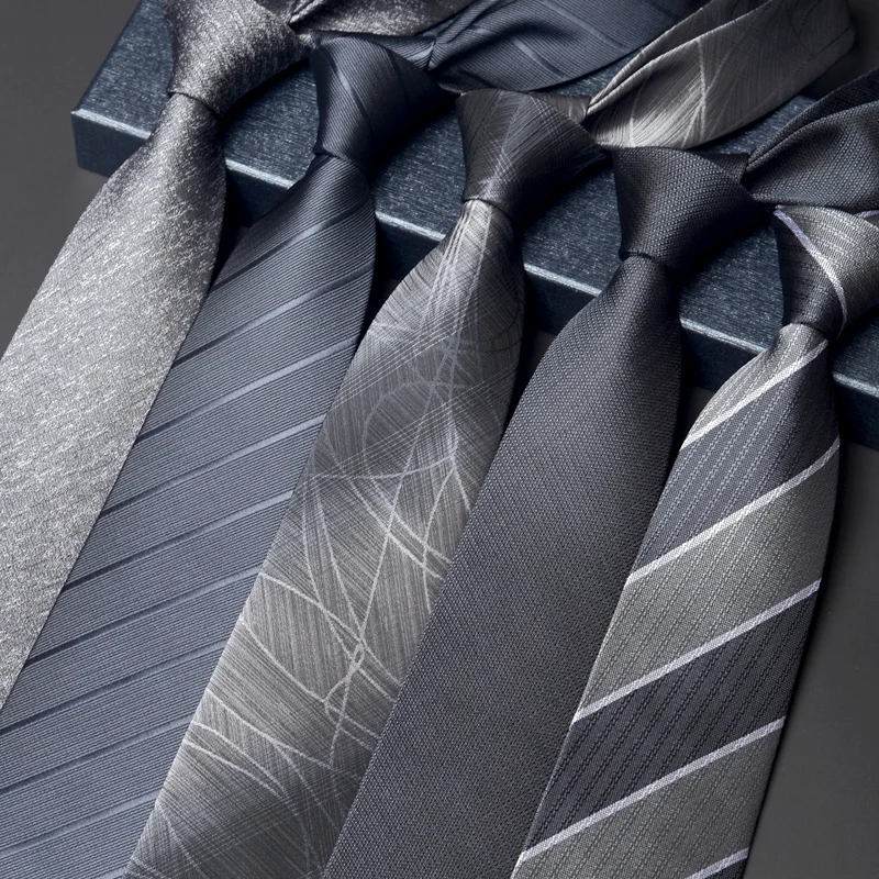 gravata-artesanal-com-ziper-masculina-para-negocios-casamento-noivo-trabalho-profissional-cinza-escuro-e-preto-sem-neces