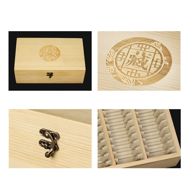 Premium Wooden Box for Coin Storage Box Collectors - Holds 40 Grid Commemorative Coin Home Office