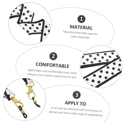 1er-Pack Vintage-Seidenschal mit Blumenmuster, modisches Anti-Verlust-Brillenband, multifunktionales Maskenband, verstellbare Brillenkette – Detail 5