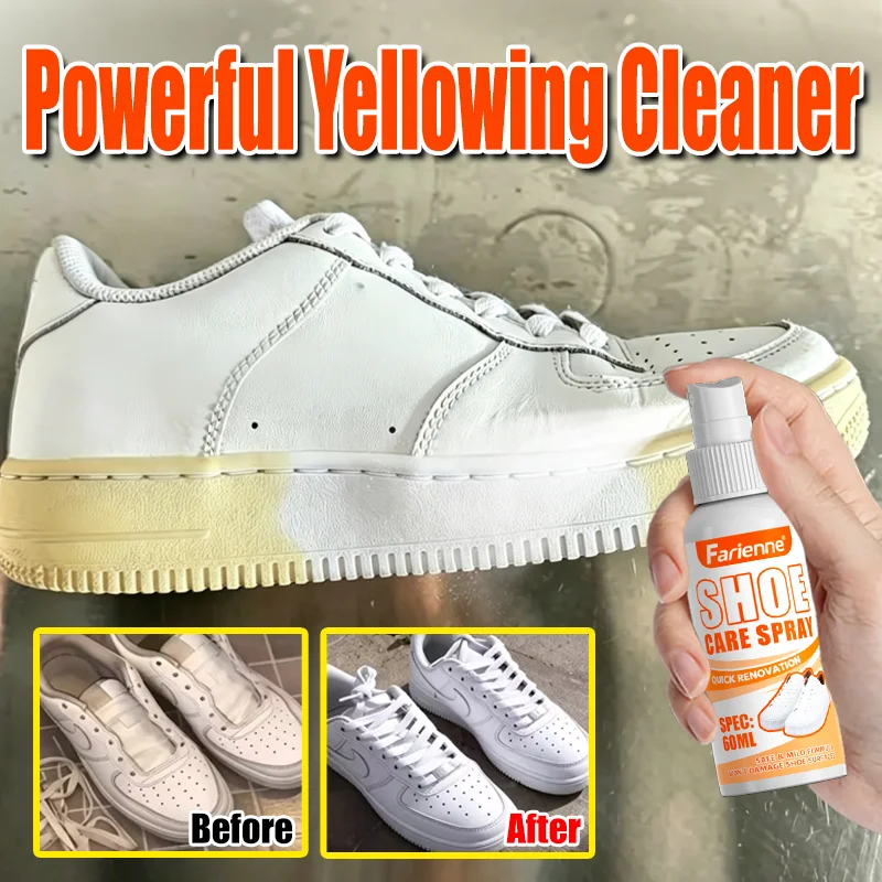 Farienne White Shoe Whitening Cleaning Spray Stain Yellowing Remover Shoe Care Solution for Maintaining Shoe Brightness