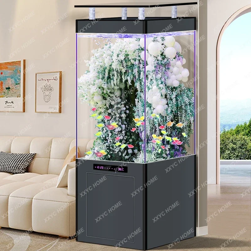 Square Ecological Fish Tank Living Room Home Small Lazy Change Water Super White Aquarium