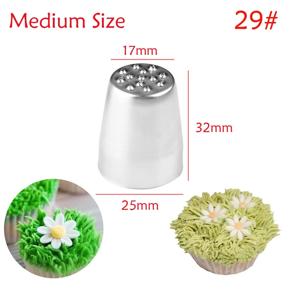 3Pcs Grass Ice Cream Cake Decoration Tips Set Easter Party Pastry Tools Stainless Steel Piping Icing Nozzle Cupcake Heads - Detail 1