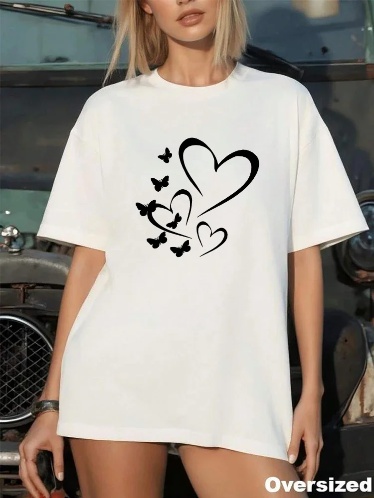 2026 Womens T-shirt  Print Casual O-neck Short Sleeve Outdoor Sports Jogging Tops Summer Hot Sales Loose Streetwear Tees