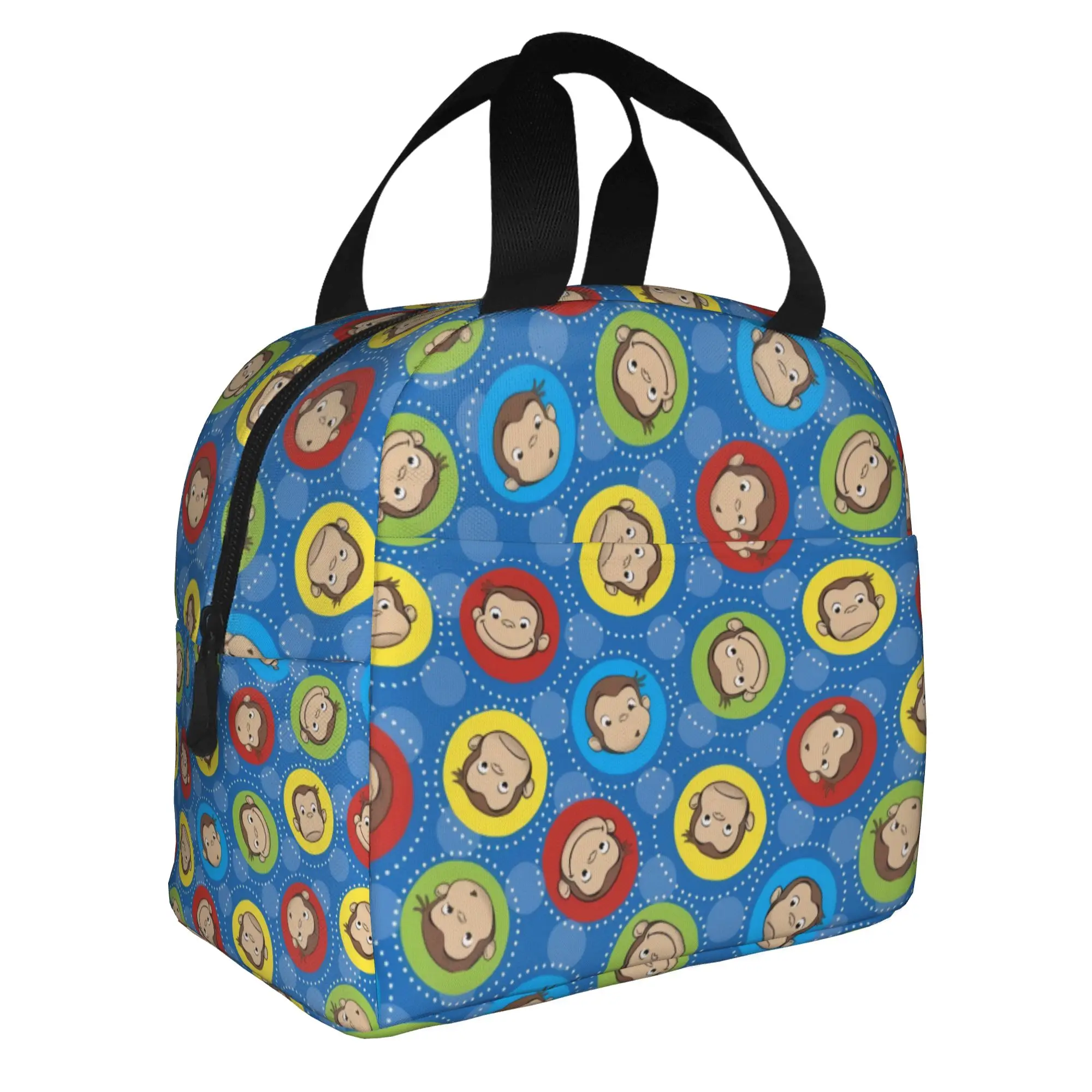

Cartoon Curious George Funny TV Monkey Anime Insulated Lunch Bag for Work School Leakproof Thermal Cooler Bento Box Women Men