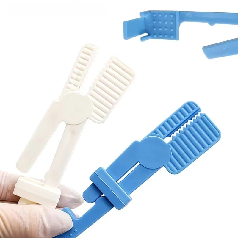 Dental X-Ray Film Holder Plastic X Ray Film Clip Snap Clip White/Blue Plastic Dental Lab Instrument Tool Radiograph Holder