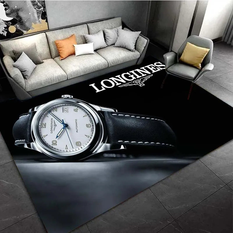 Longines Luxury Watch Brand Logo Pattern Area Rugs for Living Room Bedroom Decoration Rug Children PlayRoom Mat Anti-slip Carpet