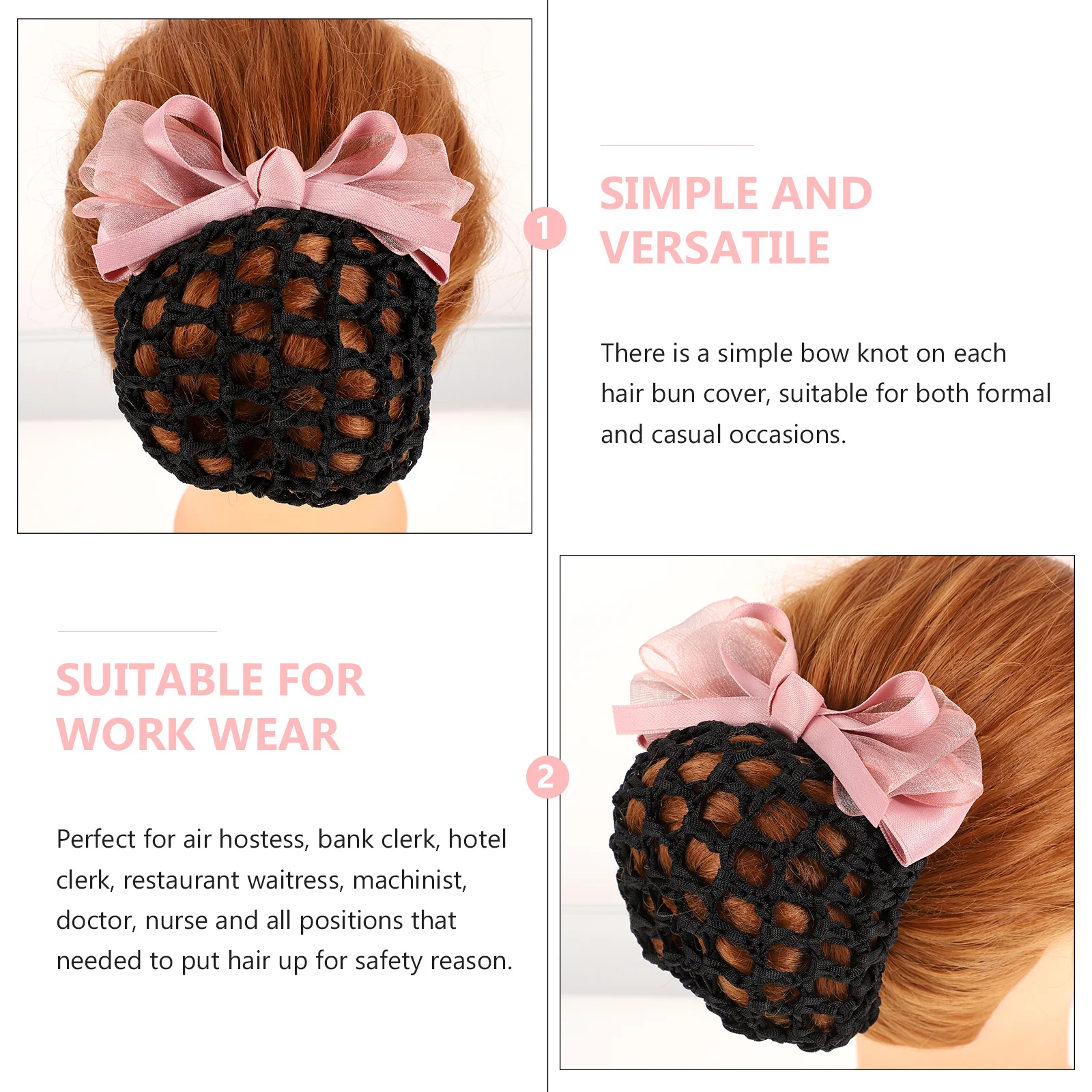 

1pc Professional Hair Snood Mesh Net Women Clip Cover Elegant Headdress For Work Safety Nurse Doctor Office Lady Gift Accessory