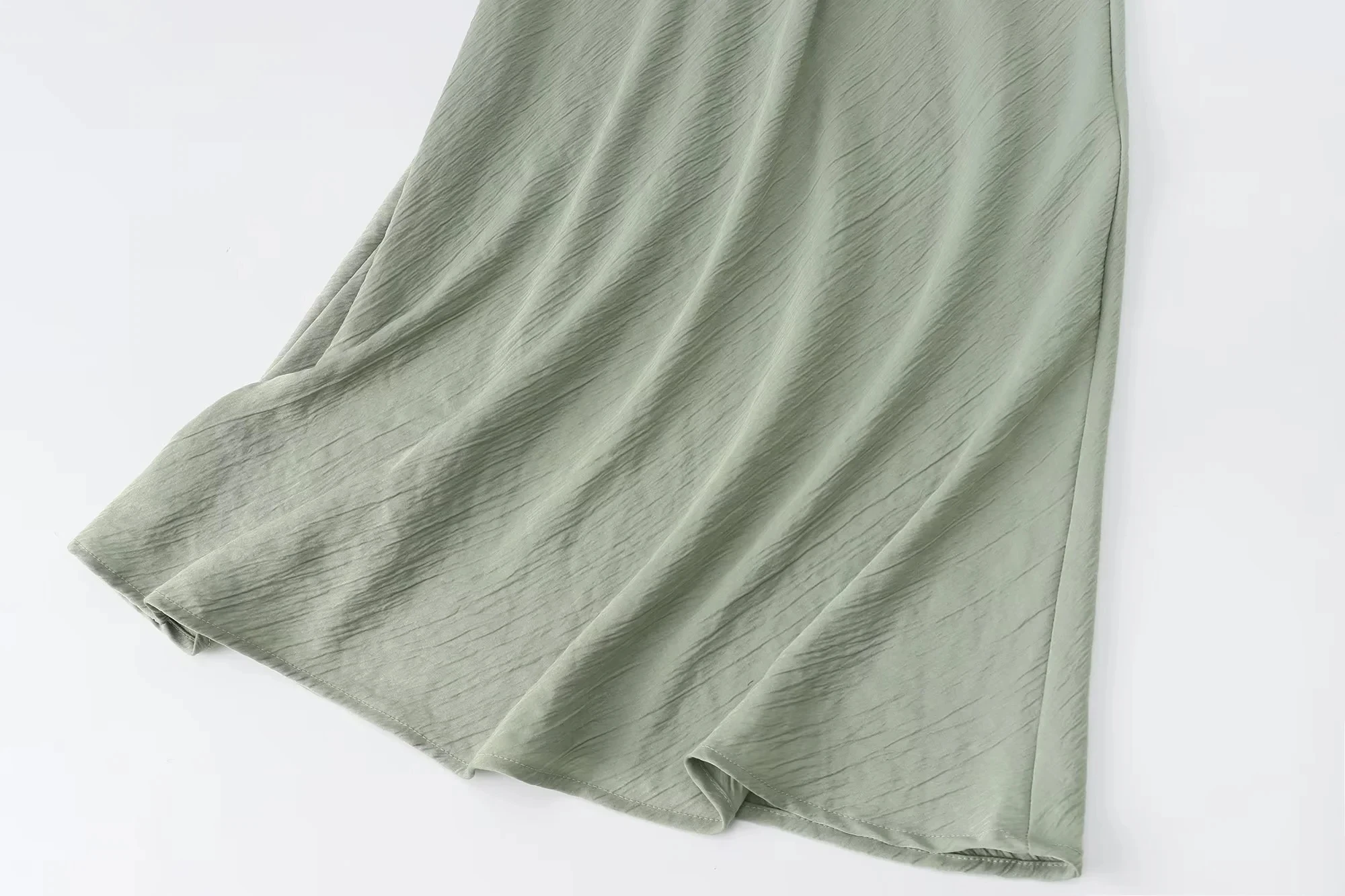 JNLEAOG Seidensatin-Material Midi Dr Damen Faion Herbst New Sle Hängender Ne-Kragen Dr Street Sle A-Linien-Rock