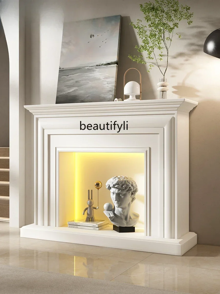 

smt03 New Arrivals Modern Minimalist Decorative Fireplace Curio Cabinet Italian Simple Fireplace Mantel Y S03
