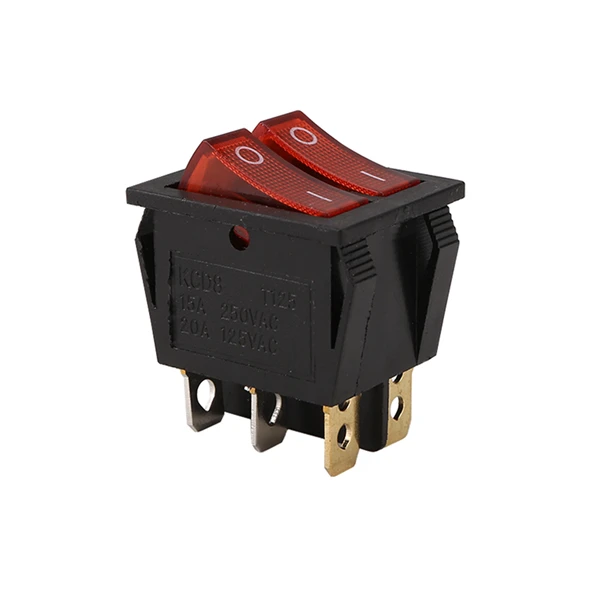 Discount Red Light Illuminated 6 Pin Dual SPST ON/OFF Boat Rocker Switch AC 15A/250V 20A/125V