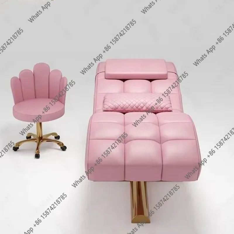 O 2026new Beauty Bed Beauty Salon Special Spa Massage S-shaped Eyelash Graphic Embroidery Face Height Of Head Adjustable