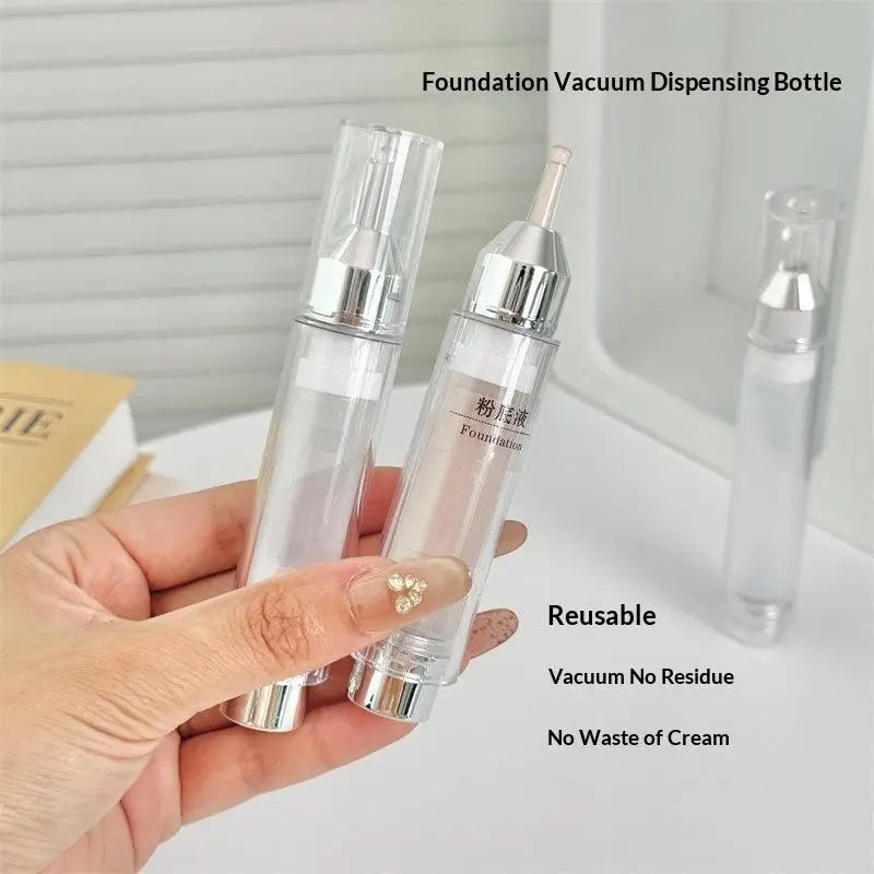 1 Stück nachfüllbarer Reise-Druckbehälter 5/10/15ml Leere DIY Airless-Spritze Hochwertige Pumpe Augencreme Ätherisches Öl Flasche – Detail 2