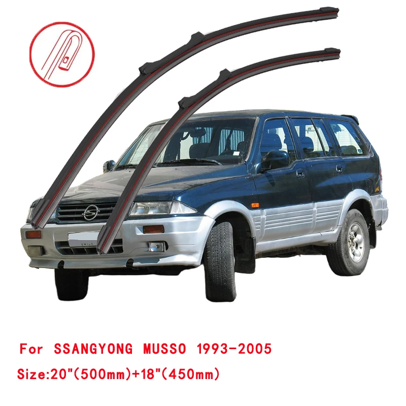 For SSANGYONG MUSSO FJ 1993 2000 2004 2006 2008 2010 2023 Windscreen Windshield Brushes Accessories Front Washer Car Wiper Blade