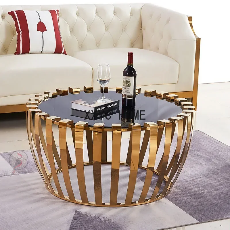 Stainless Steel Marble Complete Simple Metal Coffee Table Creative Corner Table Side Table