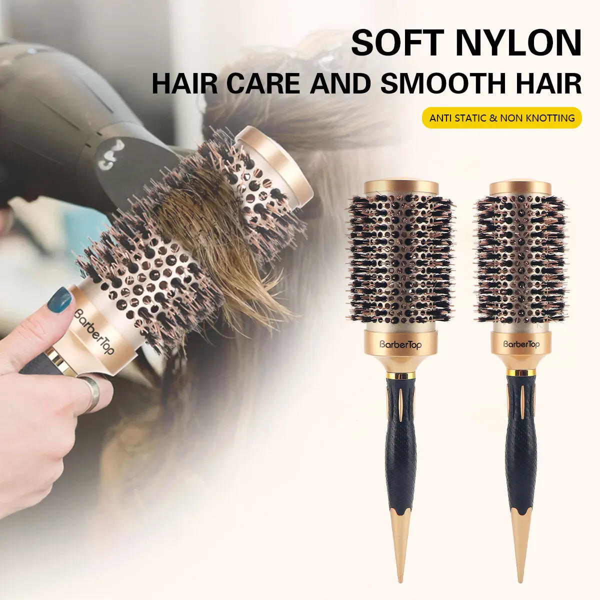 Salon Stylin Round Hair Comb Anti Static Hair Toothed Salon Styling Brush for Curly Hair Hairdressing Tools for Salon