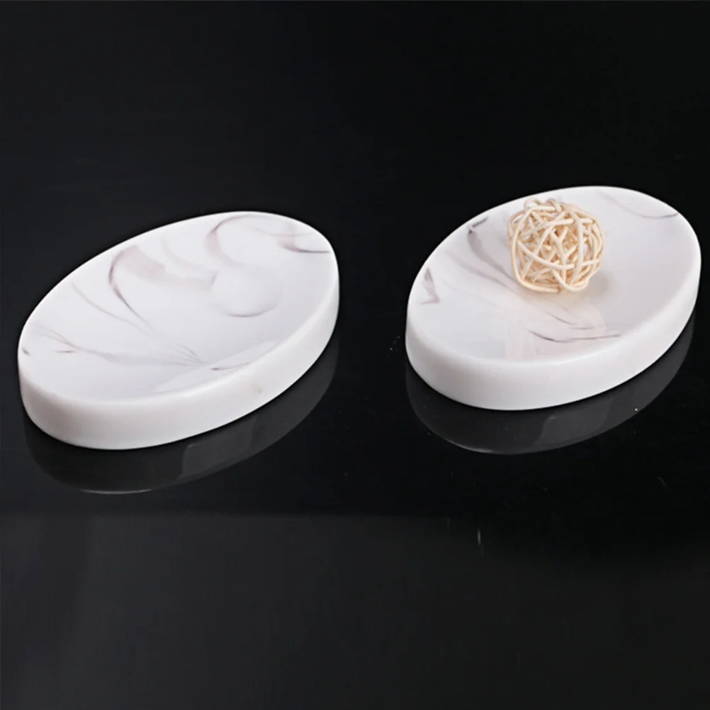 

Marble Soap Dish Portable Container Two Sets Dishes for Bar Resin Storage Holder Shower