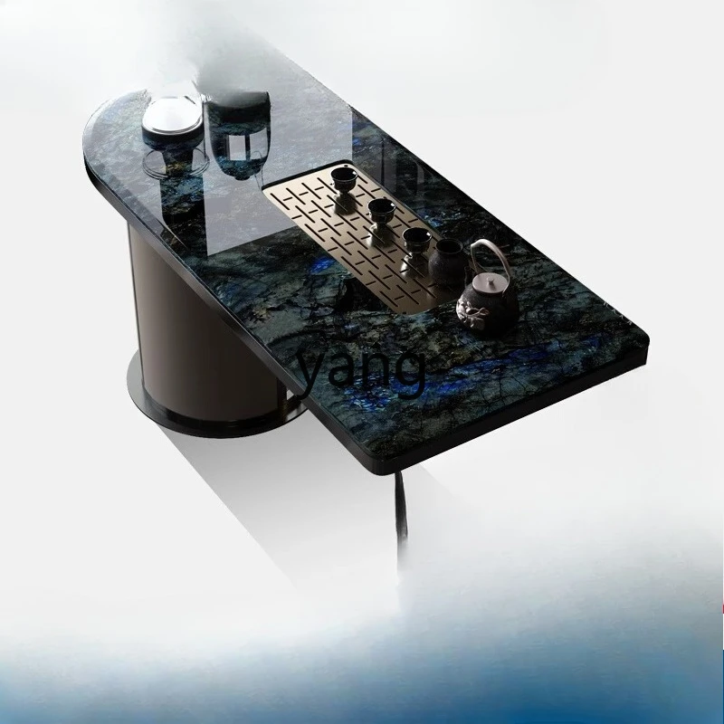 Lmm Luxury Stone Slate Tea Table Modern Simple Household Acrylic Suspension Tea Table