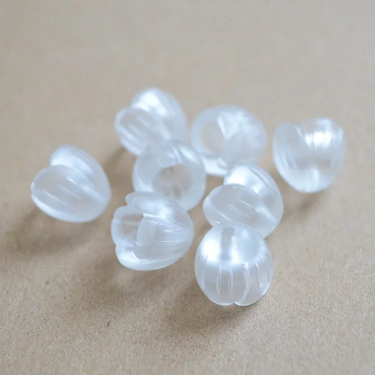 4PCS 12mm Natural Stone Beads Handcarved Quartz Tulip Crystal Lily of The Valley Loose Bead Components  for DIY Jewelry Making