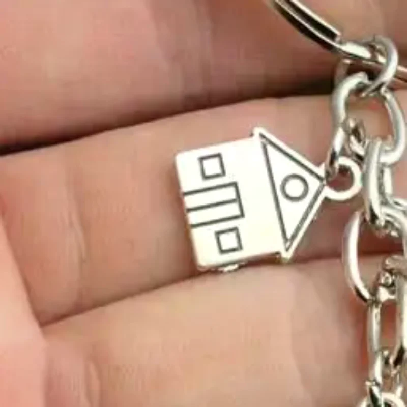 1pc Home Silver Color Keychain Building Triangular Ruler Painting Compass For Architects Engineers Drawing Gifts Jewelry