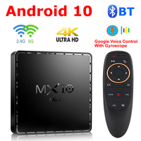 Android 10 Smart TV Box MX10 Mini 2GB 16GB 2.4G&5G Dual WIFI BT Set top box Google Voice Assistant 3D 4K Youtube Media Player