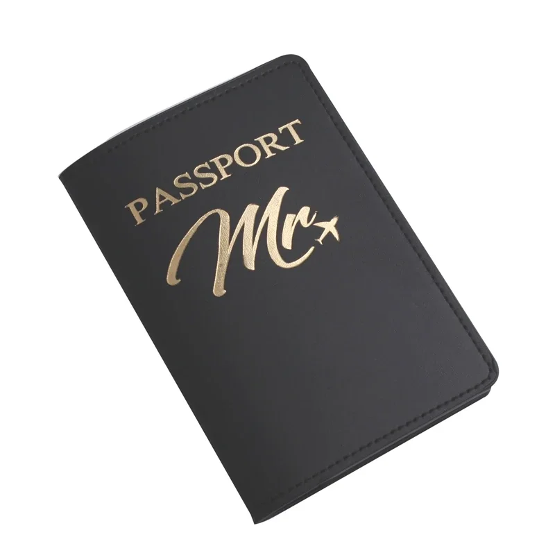 Mr Mrs Lover Couple Passport Cover Embroidery Letter Women Men Travel Wedding Passport Cover Holder Travel Case CH26