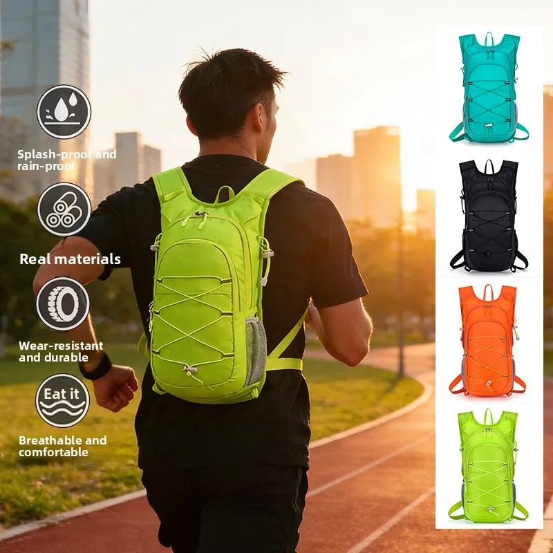 Oxford fabric lightweight and wear-resistant outdoor hiking bag, off-road cycling reflective strip waterproof sports backpack