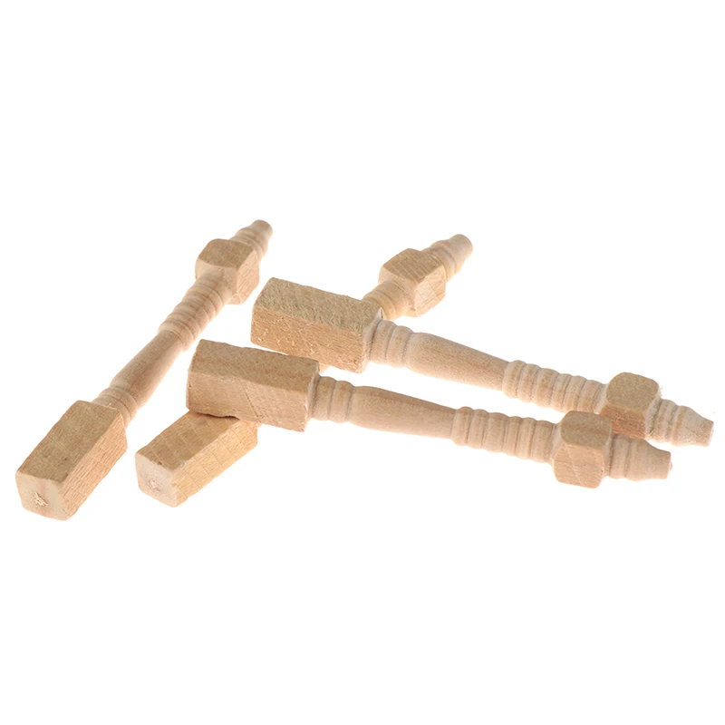 4Pcs 1:12 Dollhouse Miniature Wooden Chair Table Leg DIY Furniture Accessories Toys