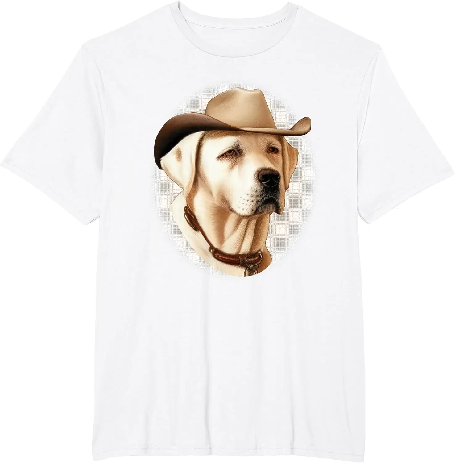 White Labrador Retriever Dog Funny Sherif Cowboy White Lab T-Shirt