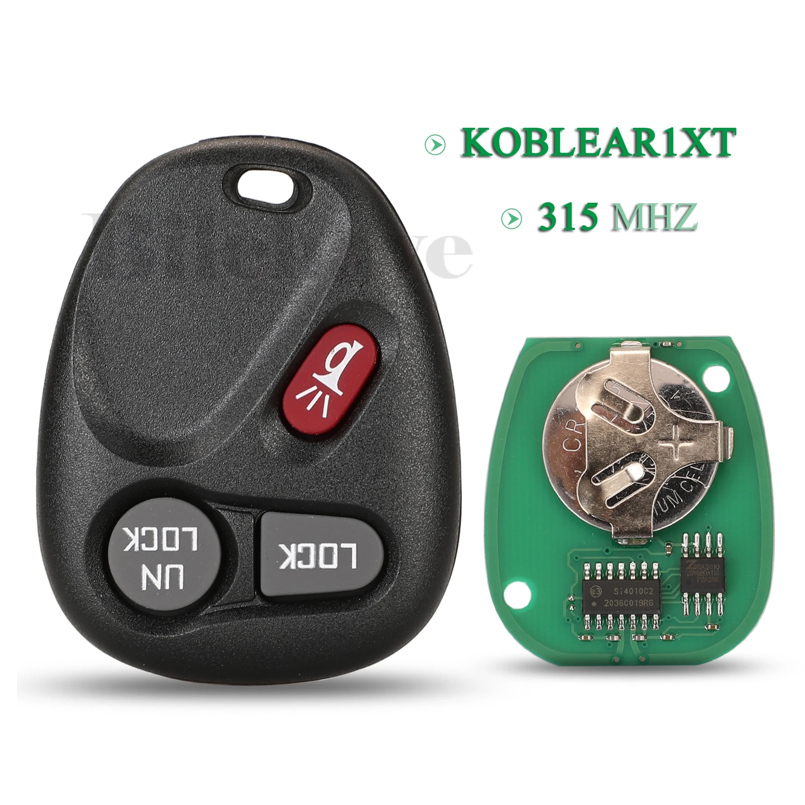 

jingyuqin KOBLEAR1XT 315Mhz Remote Car Key For Chevrolet Silverado Suburban S10 Tahoe Yukon 2002-2004 Keyless Entry FOB 3Button