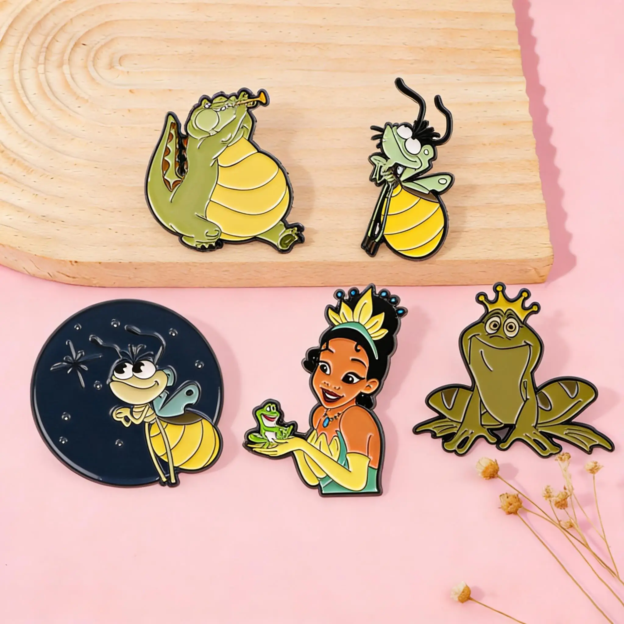 Broche de Esmalte Fofo de Vaga-lume e Sapo de Desenho Animado para Casaco, Broches Femininos, Emblemas de Lapela da Moda, Joia de Presente para Amigos
