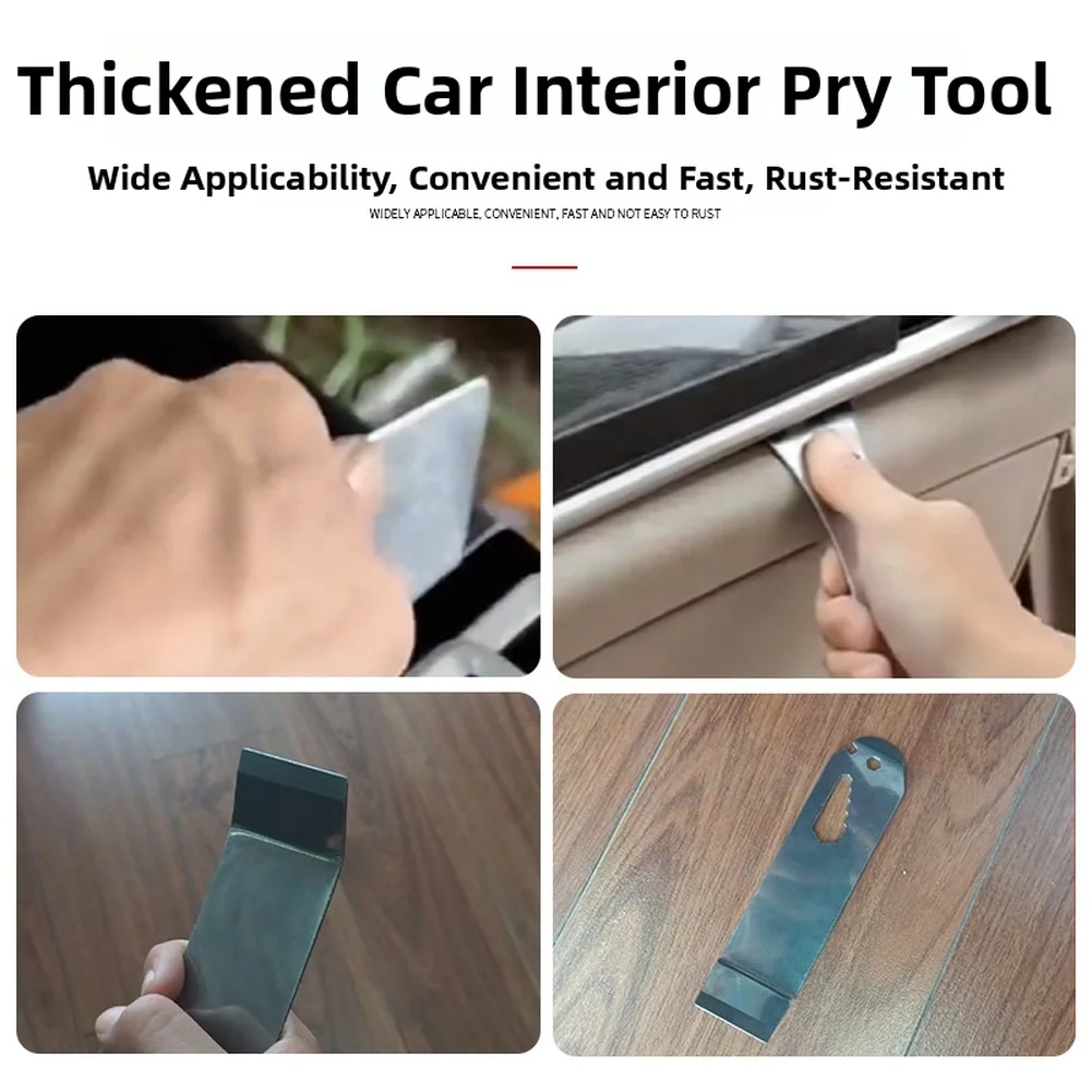 Rustproof Iron Pry Bar Tool with Thickened Design for Car Interior For Dashboard Trim Removal Featuring Rounded Tip