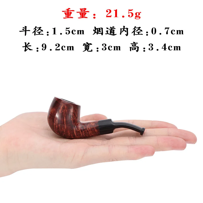 Portable Handmade Soild Wood Smoker Smoking Tobacco Pipe Vintage Wooden Smoke Pipe for Men Gift