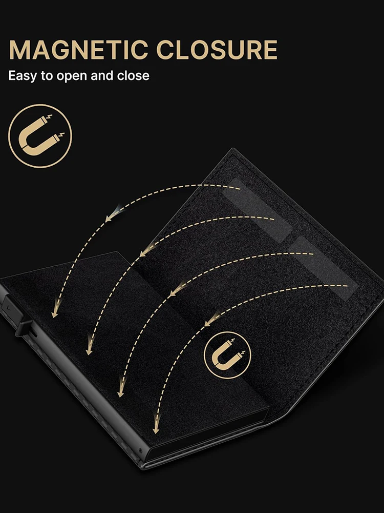 Carbon Fiber RFID Blocking Smart Wallet para homens, titular do cartão, fino, compatível com Apple Air Tag