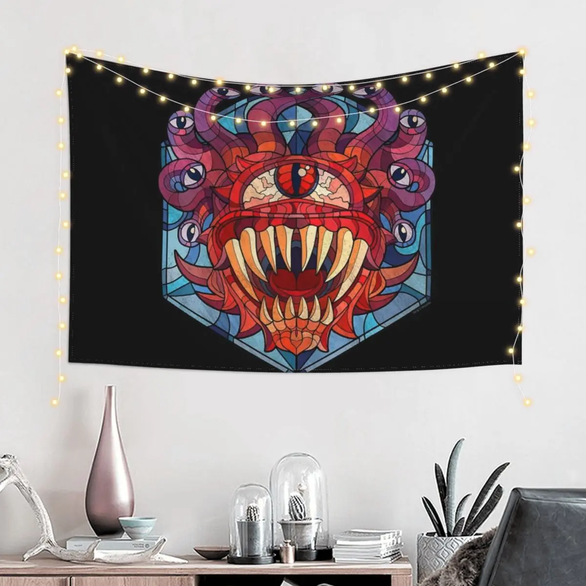 Dungeons & Dragons Beholder Stained Glass Tapestry Room Decorations Aesthetics Wall Hanging Tapestry