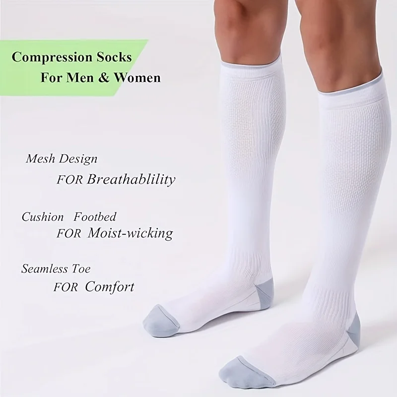 1/4 Pair Compression Socks Men Women 20-30mmhg - Circulation Support Socks Suitable Care Travel - Soft Breathable Sports Socks view 4