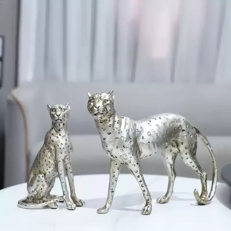 Modern Simple Abstract Resin Leopard Animal Sculpture Ornament Porch Study Hotel Soft Decoration Home Decoration