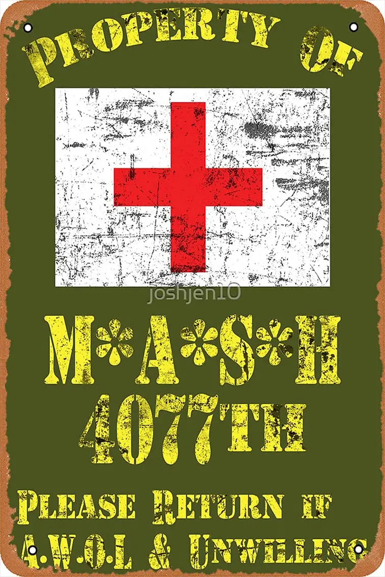 Metal Sign - Property of Mash 4077th Tin Poster 12 X 8 Inches