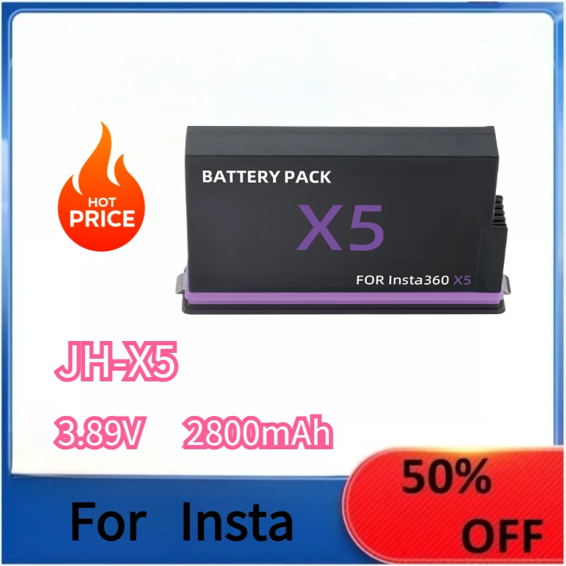 

New Replacement Battery 2800mAh For Insta360 X5 Fast Charge Camera Charger Battery Accessories