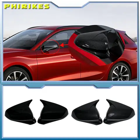Seat Leon MK4 2020 2021-2023 2024 Cupra Formentor 2022-2024 için Karbon Fiber ABS Parlak Siyah Ayna Kapağı