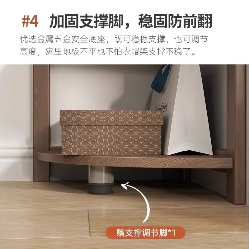 Solid wood corner coat rack hanger floor-to-ceiling bedroom simple household multi-functional corner space-saving hanger