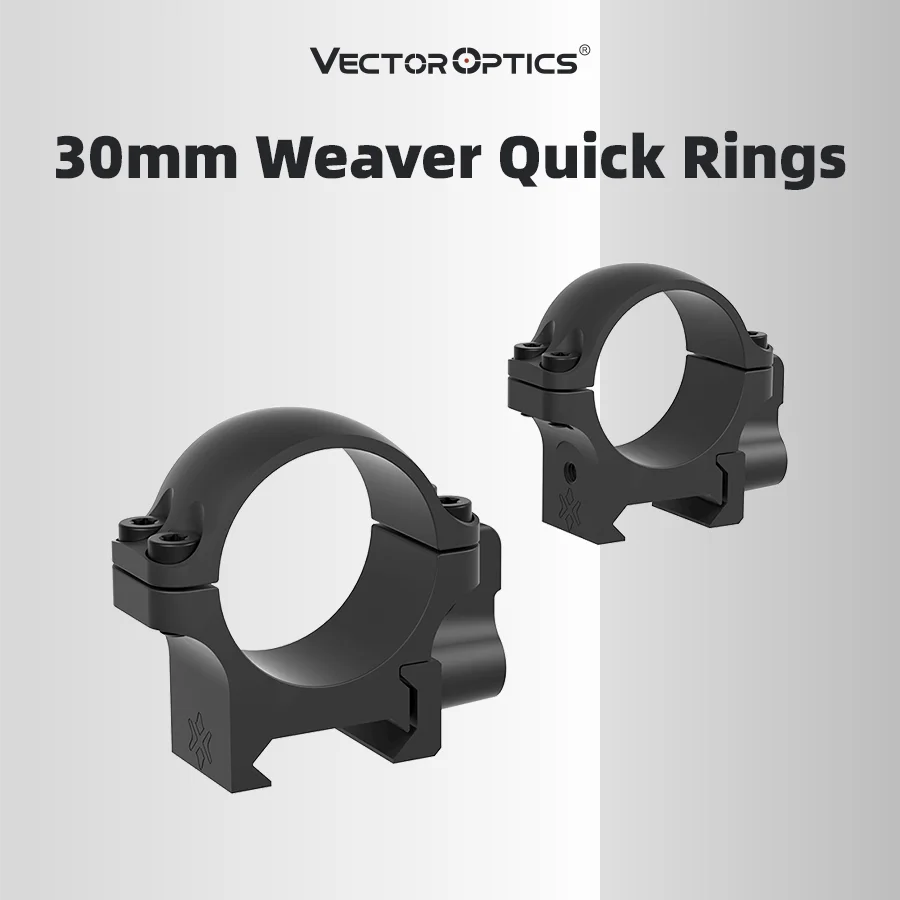 حلقات Vector Optics 30 مم من الصلب ويفر سريعة الإصدار 0.8 بوصة ملف تعريف منخفض تناسب قضبان Picatinny و Weaver مقاس 21 مم #1